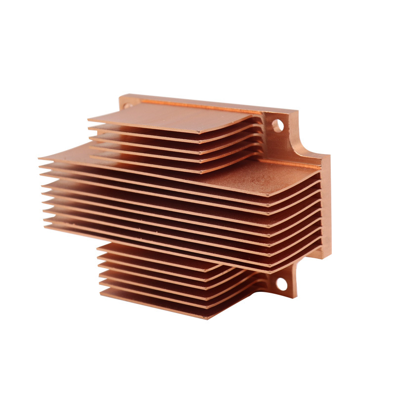 Red copper color, copper material, none finished, skived heat sinks for electronics