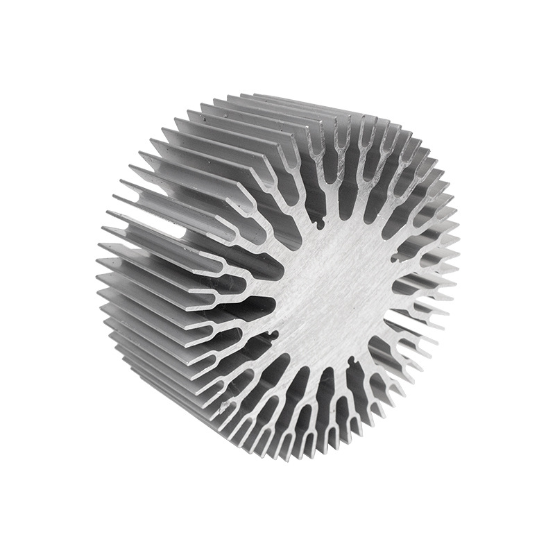 Silver color, round shape, sun flowers heat sinks, aluminum extrusion parts