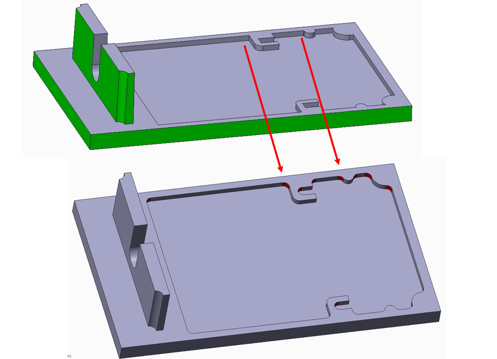 CNC milling aluminum parts, sharp corner, R corner, product drawings